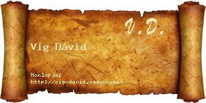 Vig Dávid névjegykártya